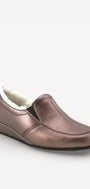 Dames dichte pantoffels-Brons leer
