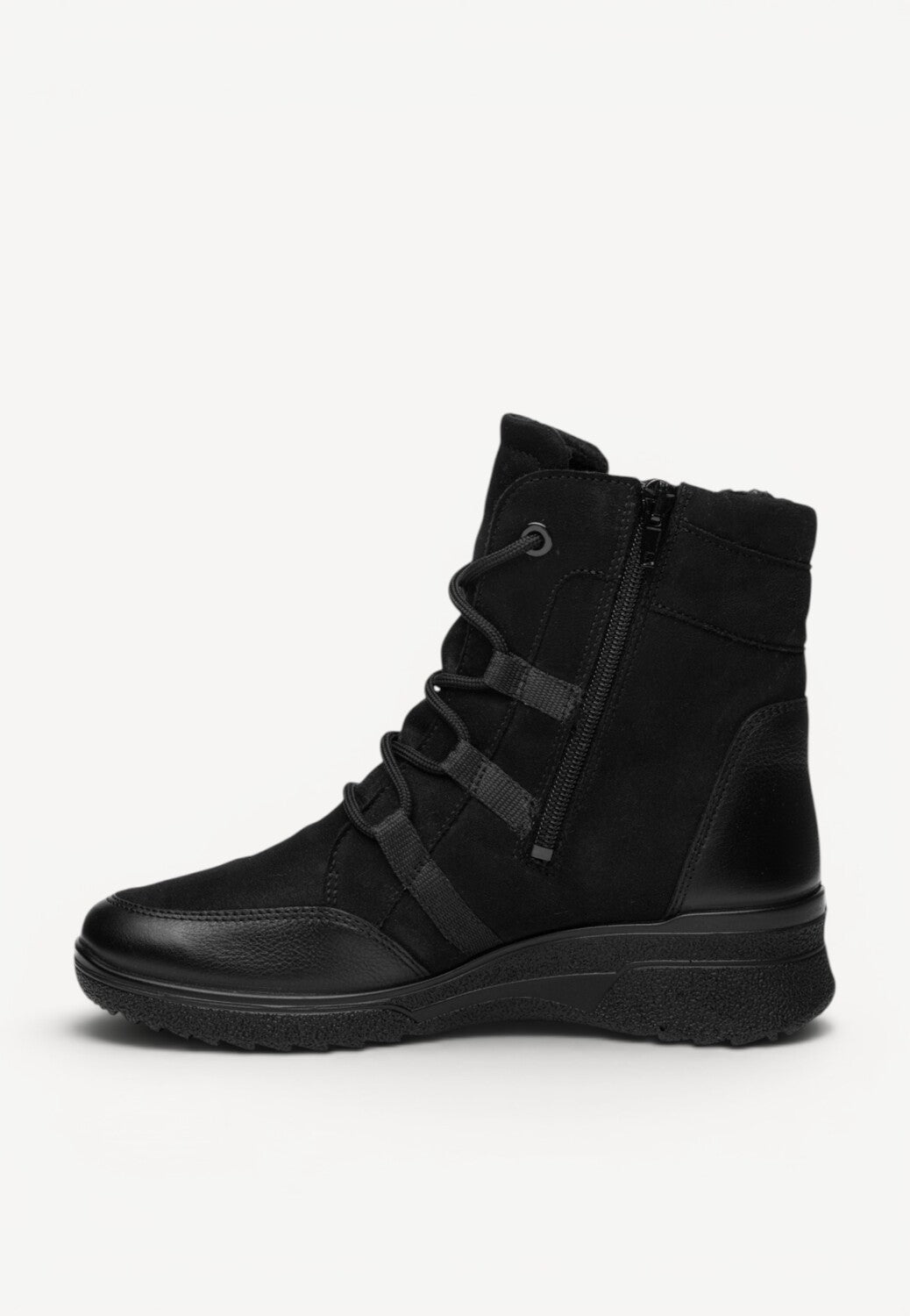 DAMES BOOTS+KORT LAARS-Zwart suède