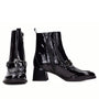 DAMES BOOTS+KORT LAARS-Zwart lak