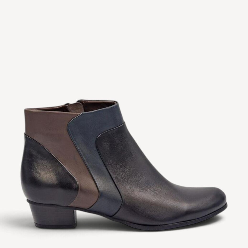 DAMES BOOTS+KORT LAARS-Zwart combi kleur
