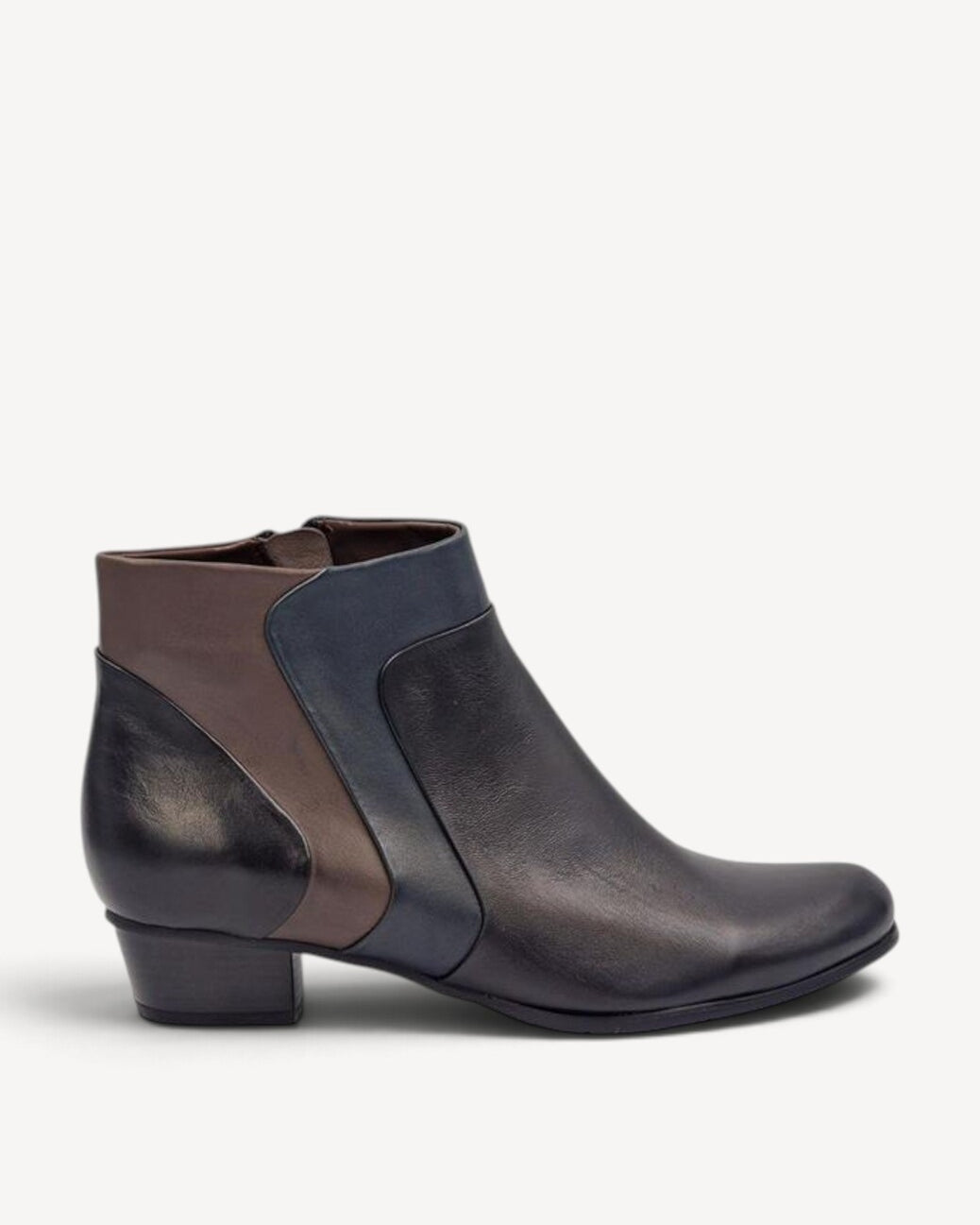 DAMES BOOTS+KORT LAARS-Zwart combi kleur