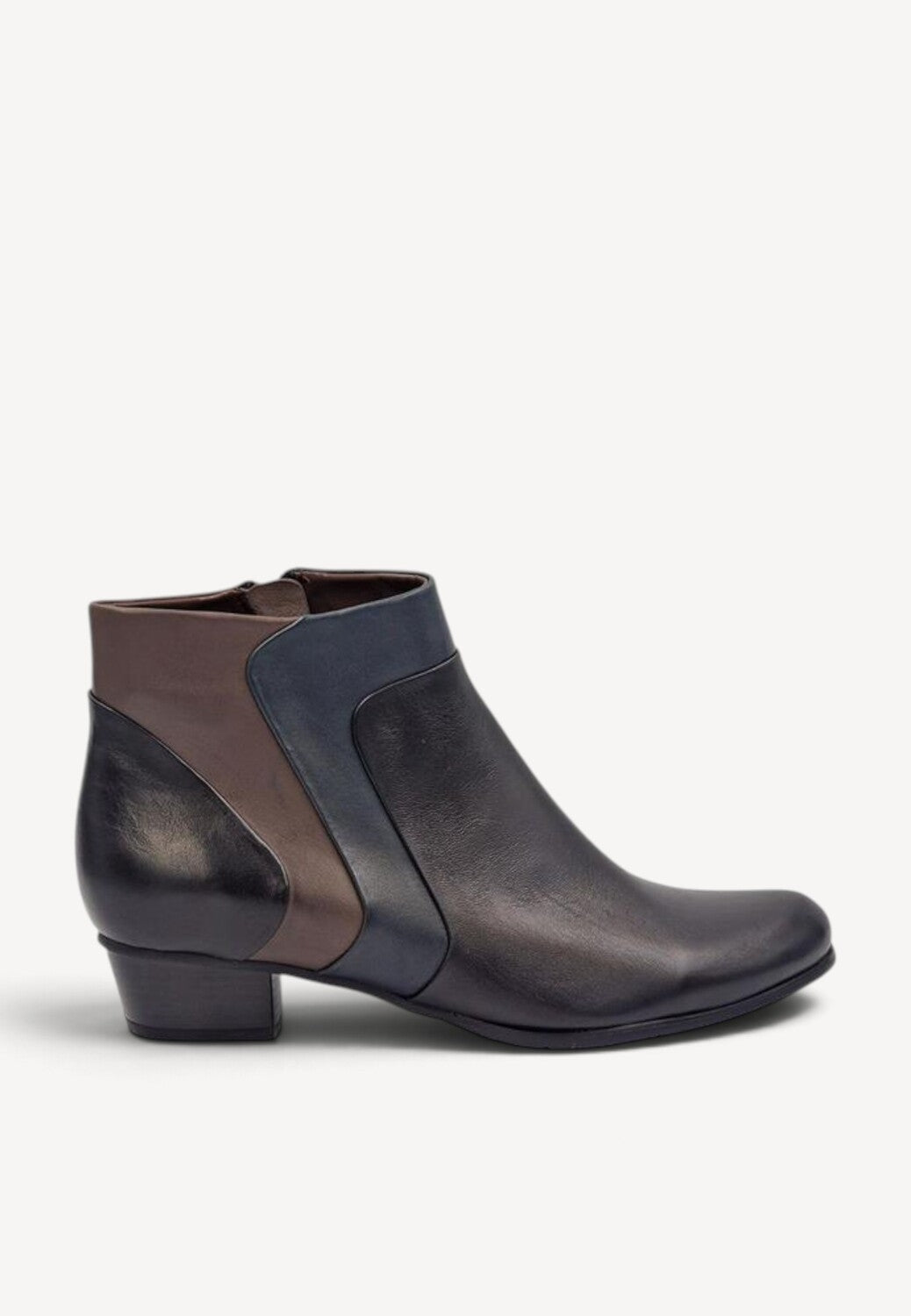 DAMES BOOTS+KORT LAARS-Zwart combi kleur