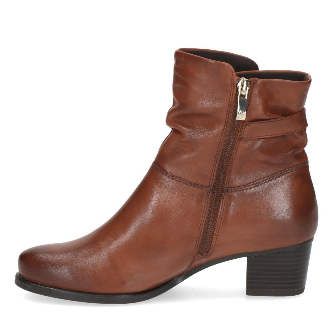 DAMES BOOTS+KORT LAARS-Bruin leer