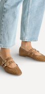 DAMES INSTAPSCHOENEN-Bruin leer