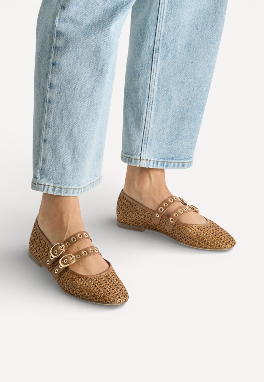 DAMES INSTAPSCHOENEN-Bruin leer