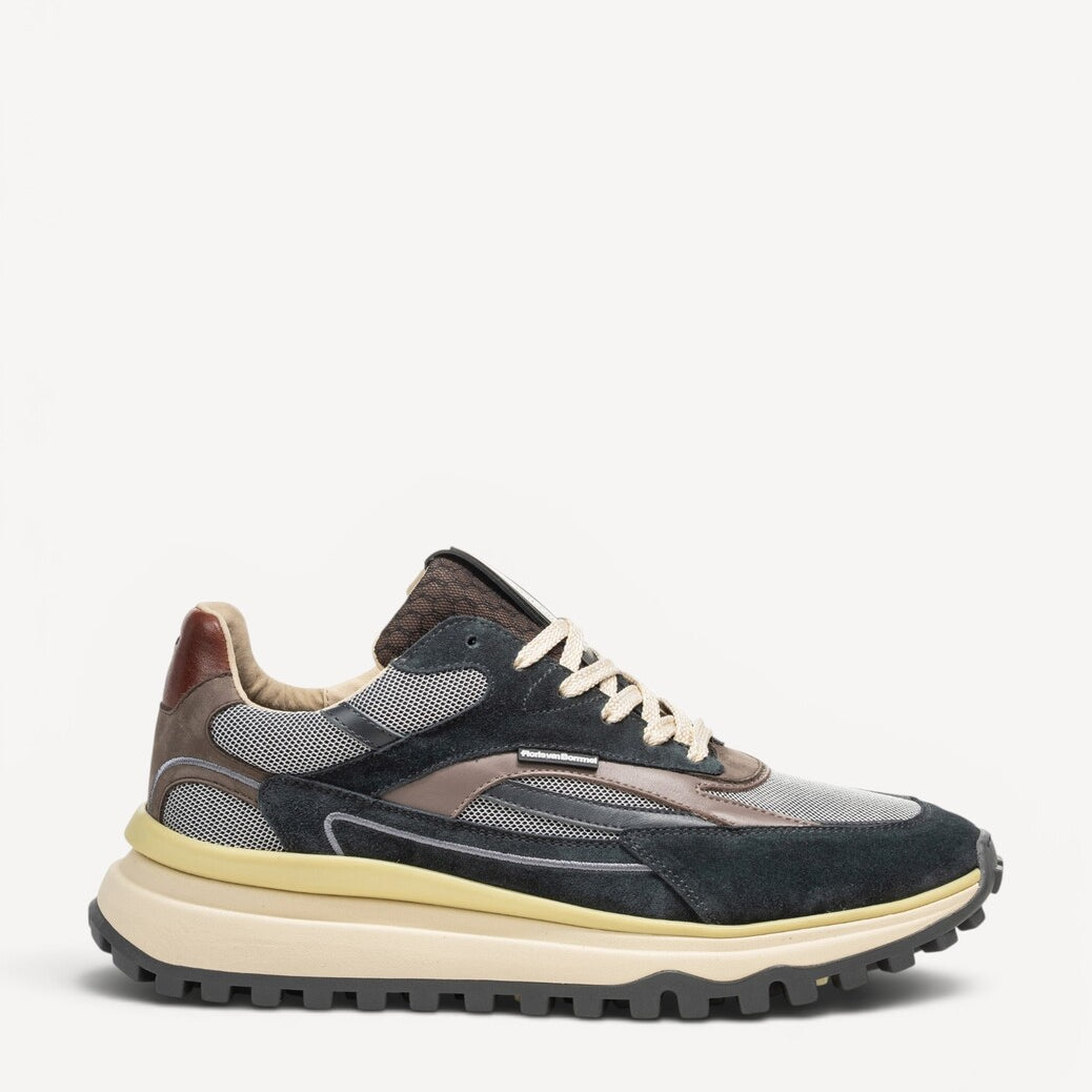 Heren veterschoenen-Blauw combi kleur