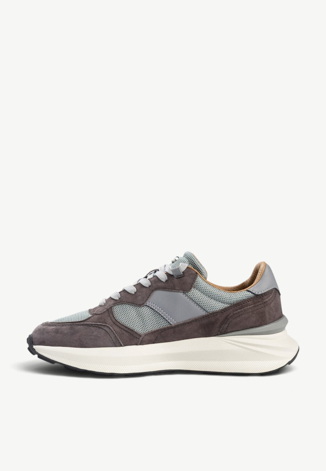 Heren veterschoenen-Grijs combi kleur