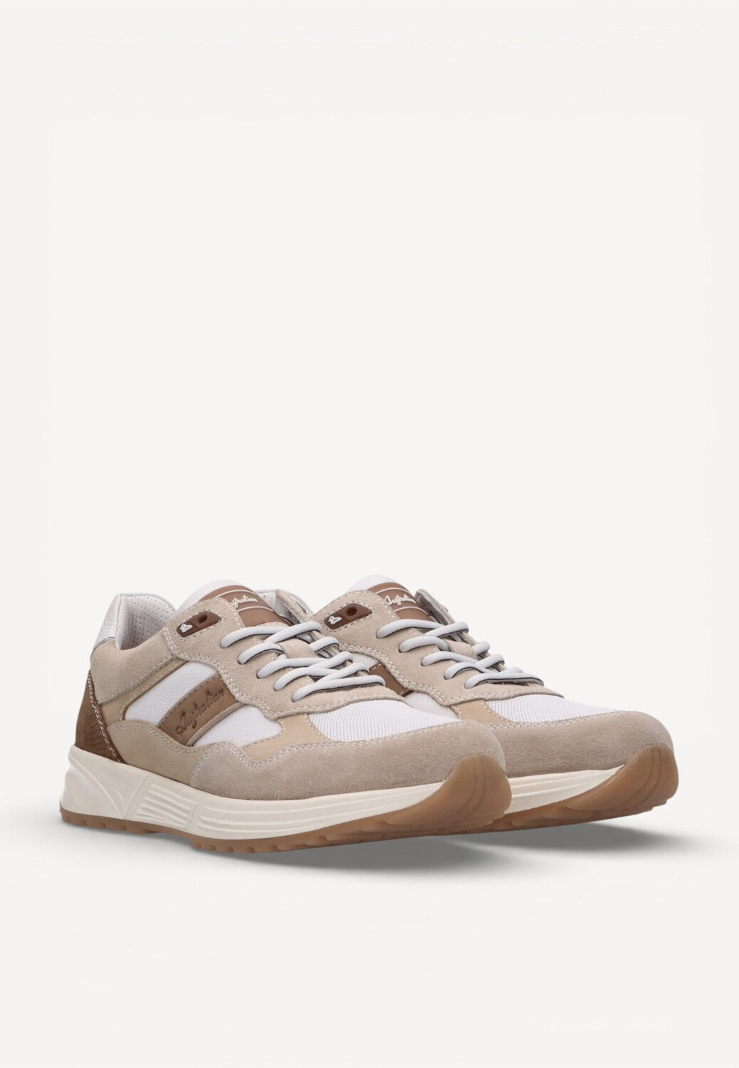 Heren veterschoenen-Beige combi kleur