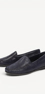 DAMES INSTAPSCHOENEN-Blauw leer