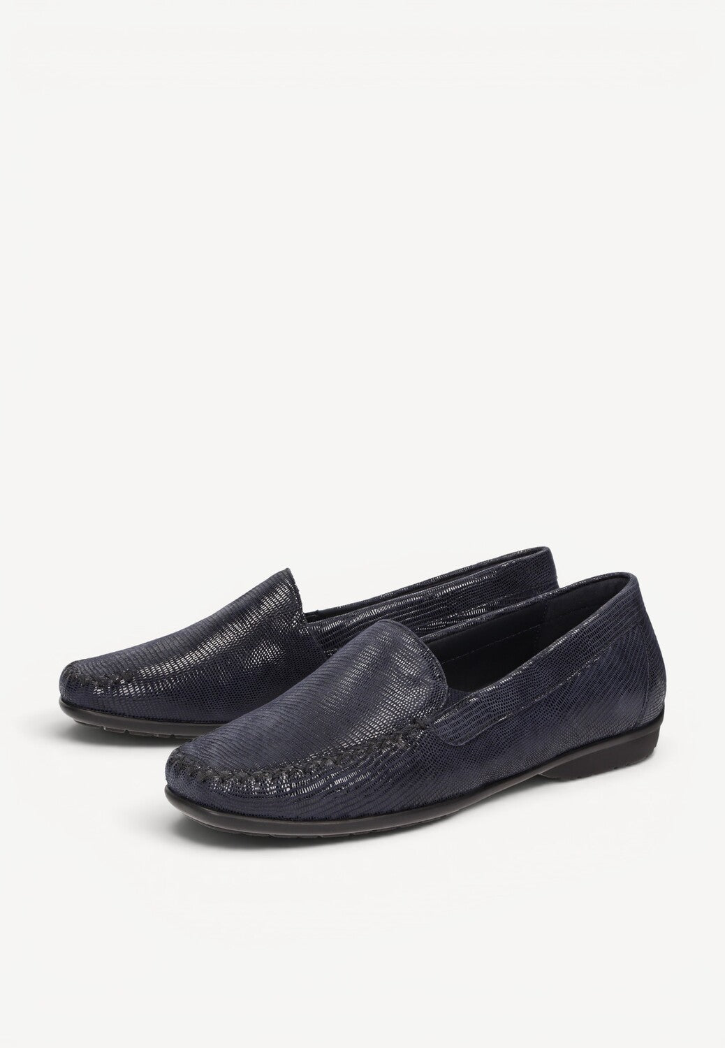 DAMES INSTAPSCHOENEN-Blauw leer
