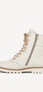 DAMES BOOTS+KORT LAARS-Wit leer
