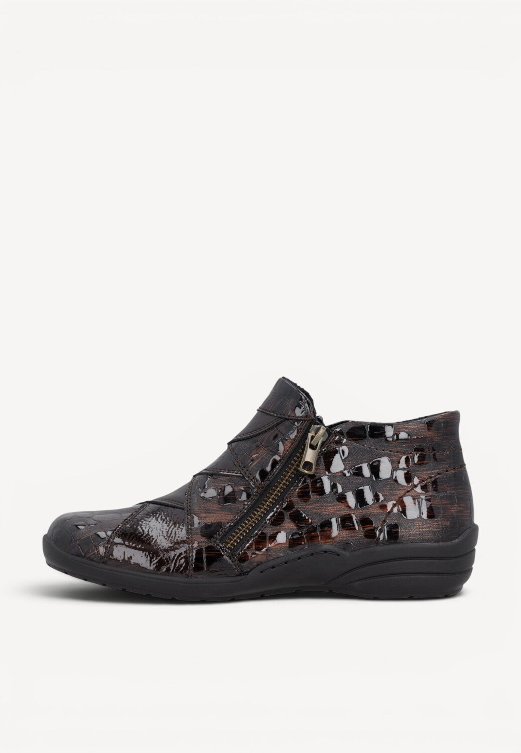 DAMES BOOTS+KORT LAARS-Bruin leer