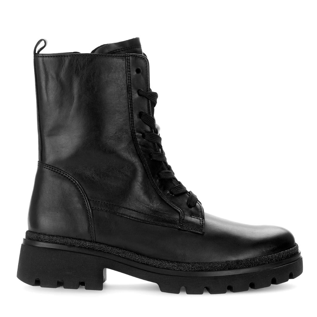 DAMES BOOTS+KORT LAARS-Zwart leer