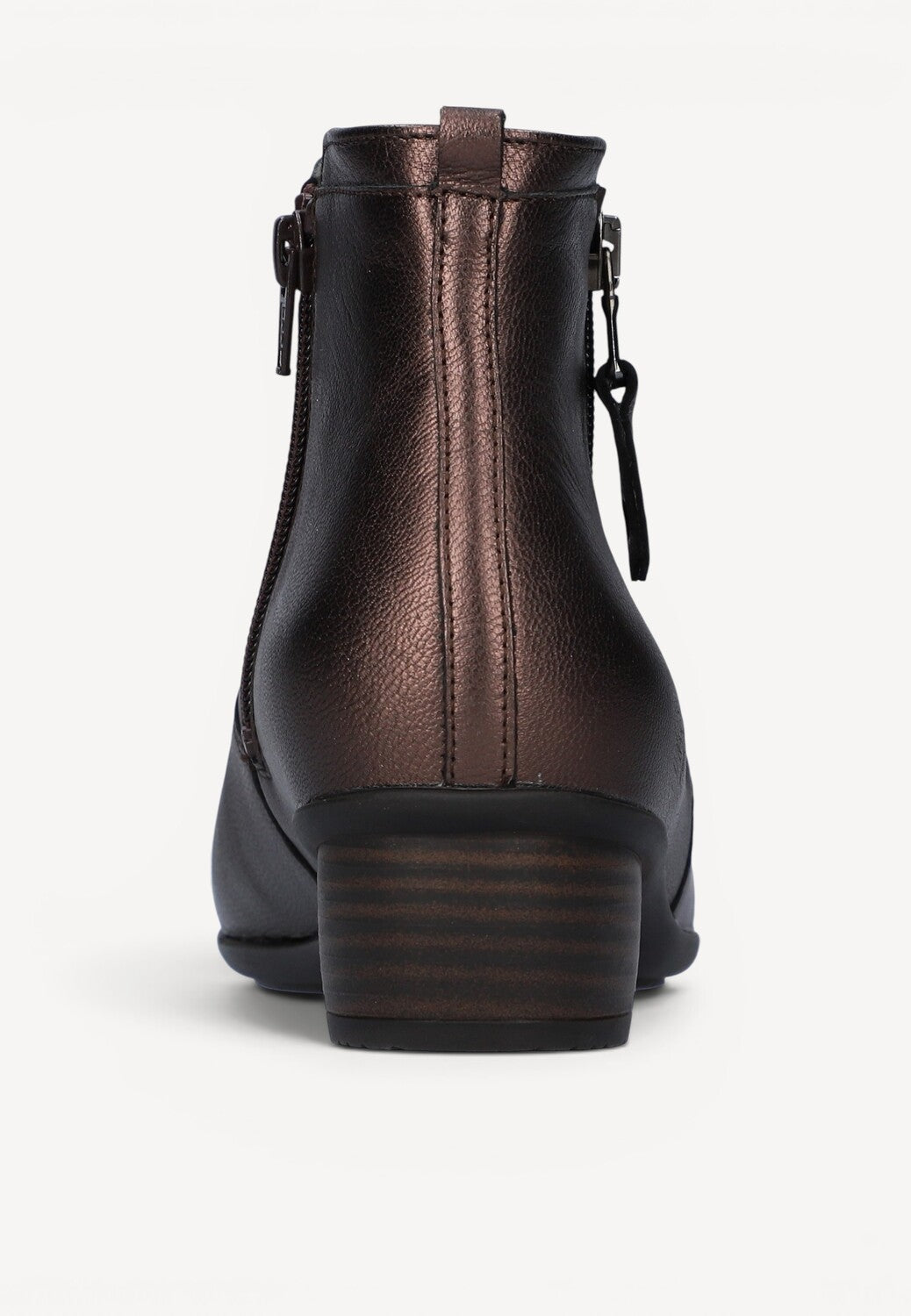 DAMES BOOTS+KORT LAARS-Brons leer
