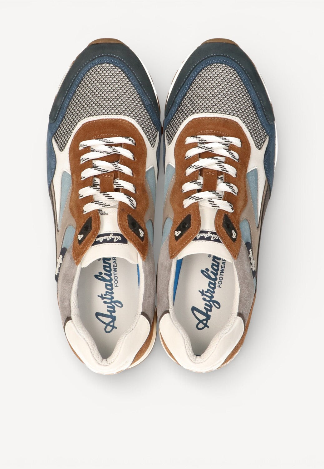 Heren veterschoenen-Blauw combi kleur