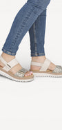 DAMES OPEN SCHOENEN-Beige combi kleur