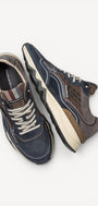 Heren veterschoenen-Blauw leer