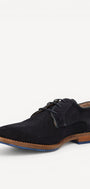 Heren veterschoenen-Blauw suède/nubuck
