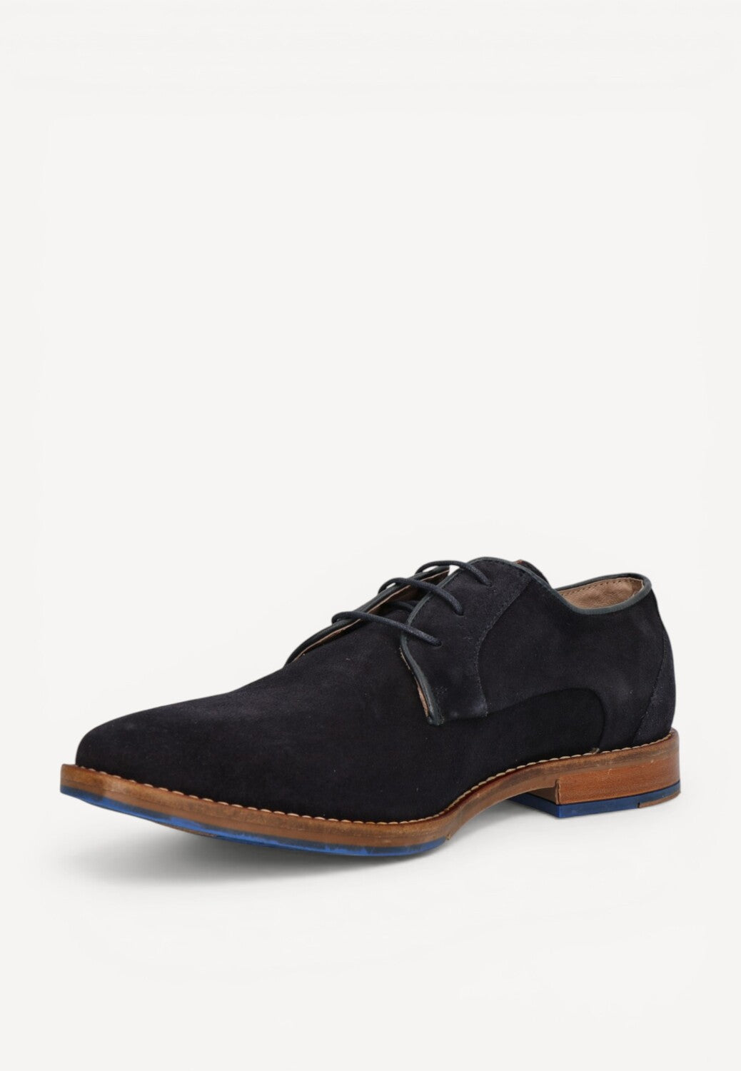 Heren veterschoenen-Blauw suède/nubuck