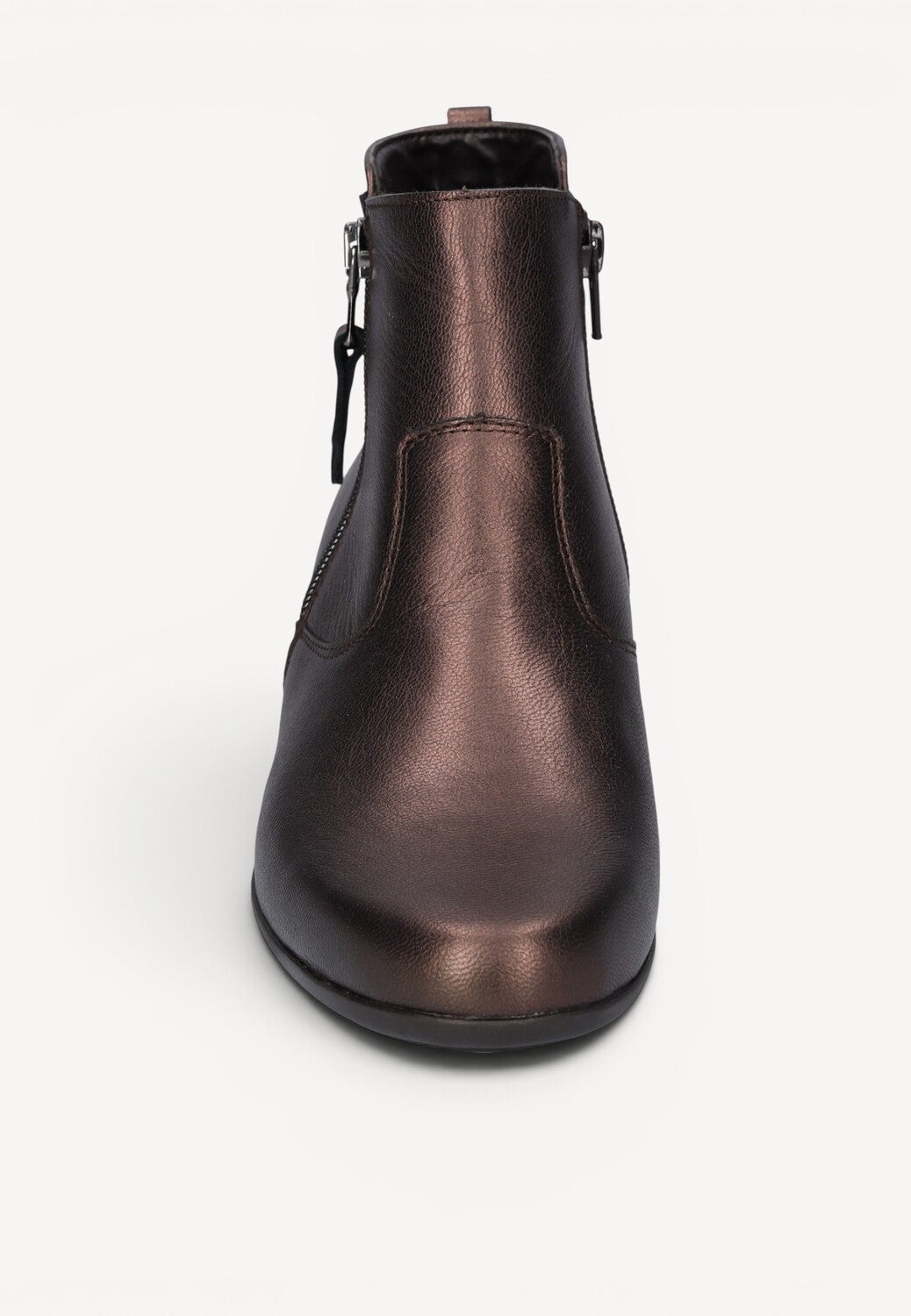 DAMES BOOTS+KORT LAARS-Brons leer