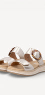DAMES OPEN SCHOENEN-Goud leer