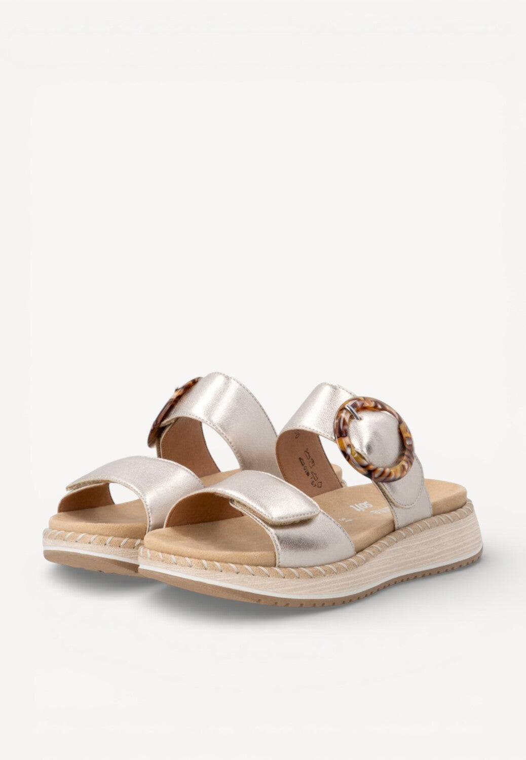 DAMES OPEN SCHOENEN-Goud leer