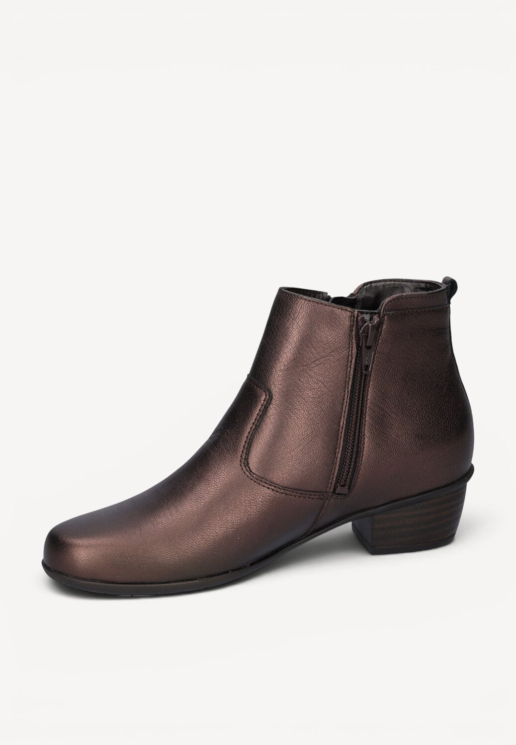 DAMES BOOTS+KORT LAARS-Brons leer