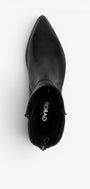 DAMES BOOTS+KORT LAARS-Zwart leer