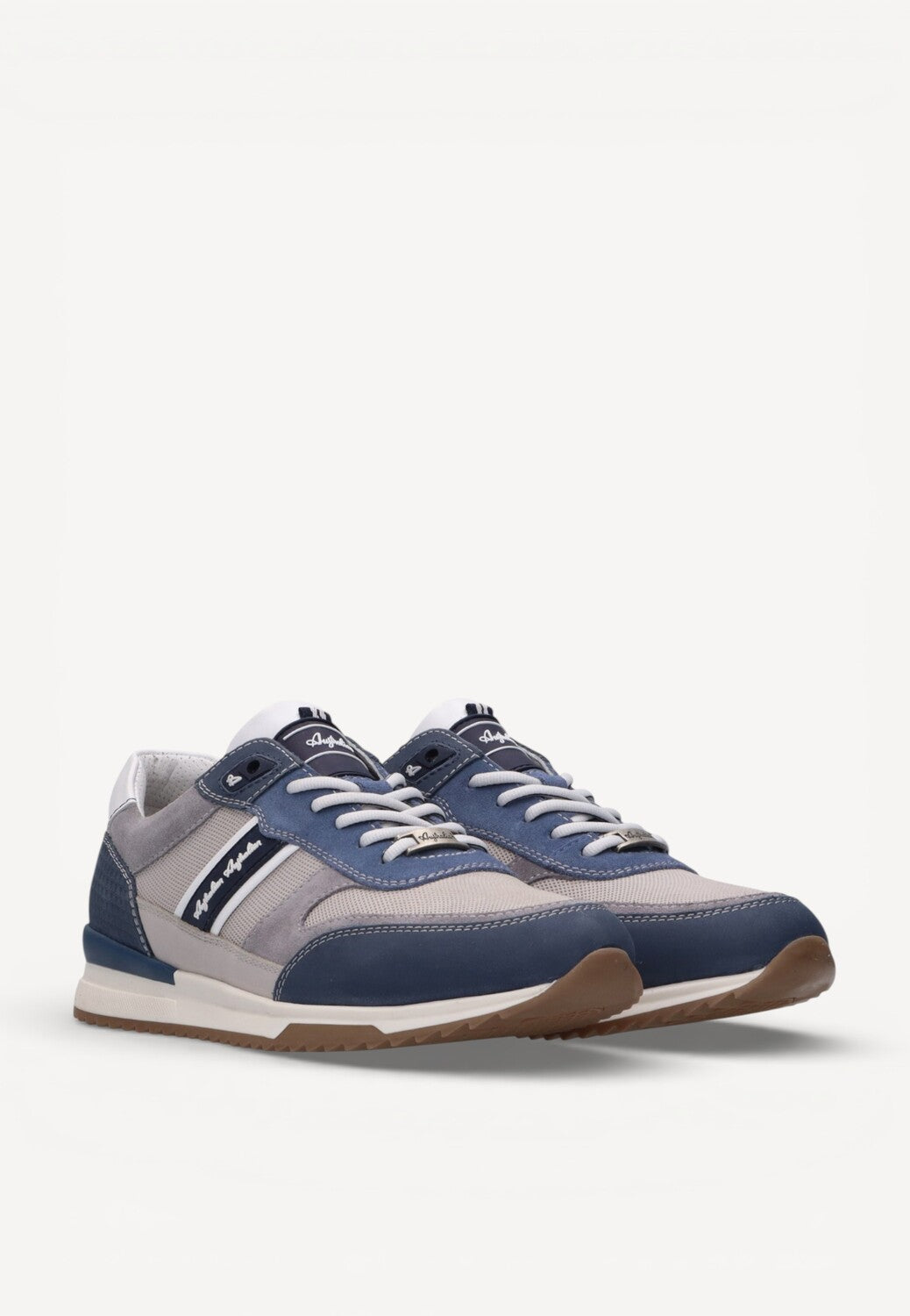 Heren veterschoenen-Blauw combi kleur