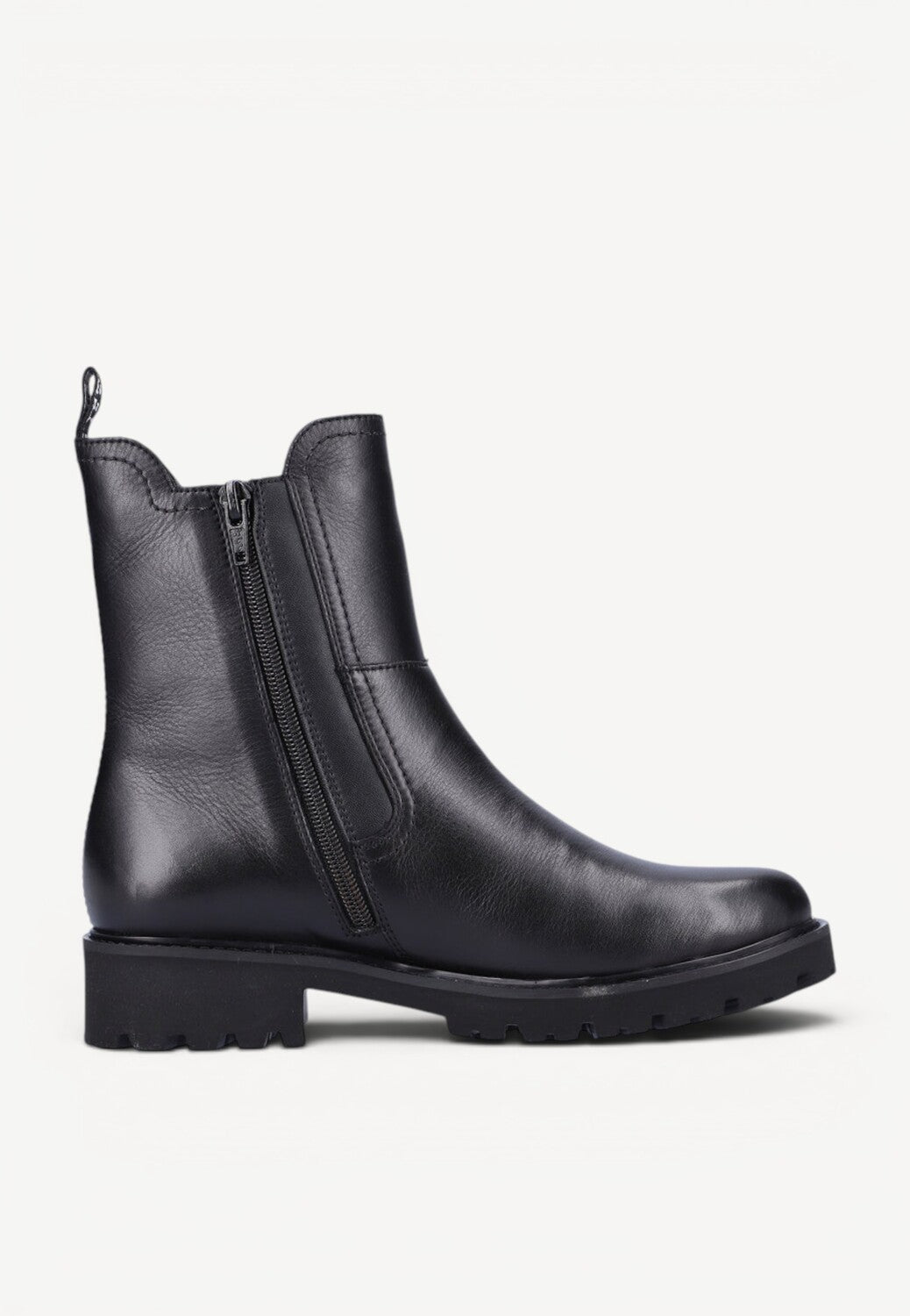 DAMES BOOTS+KORT LAARS-Zwart leer