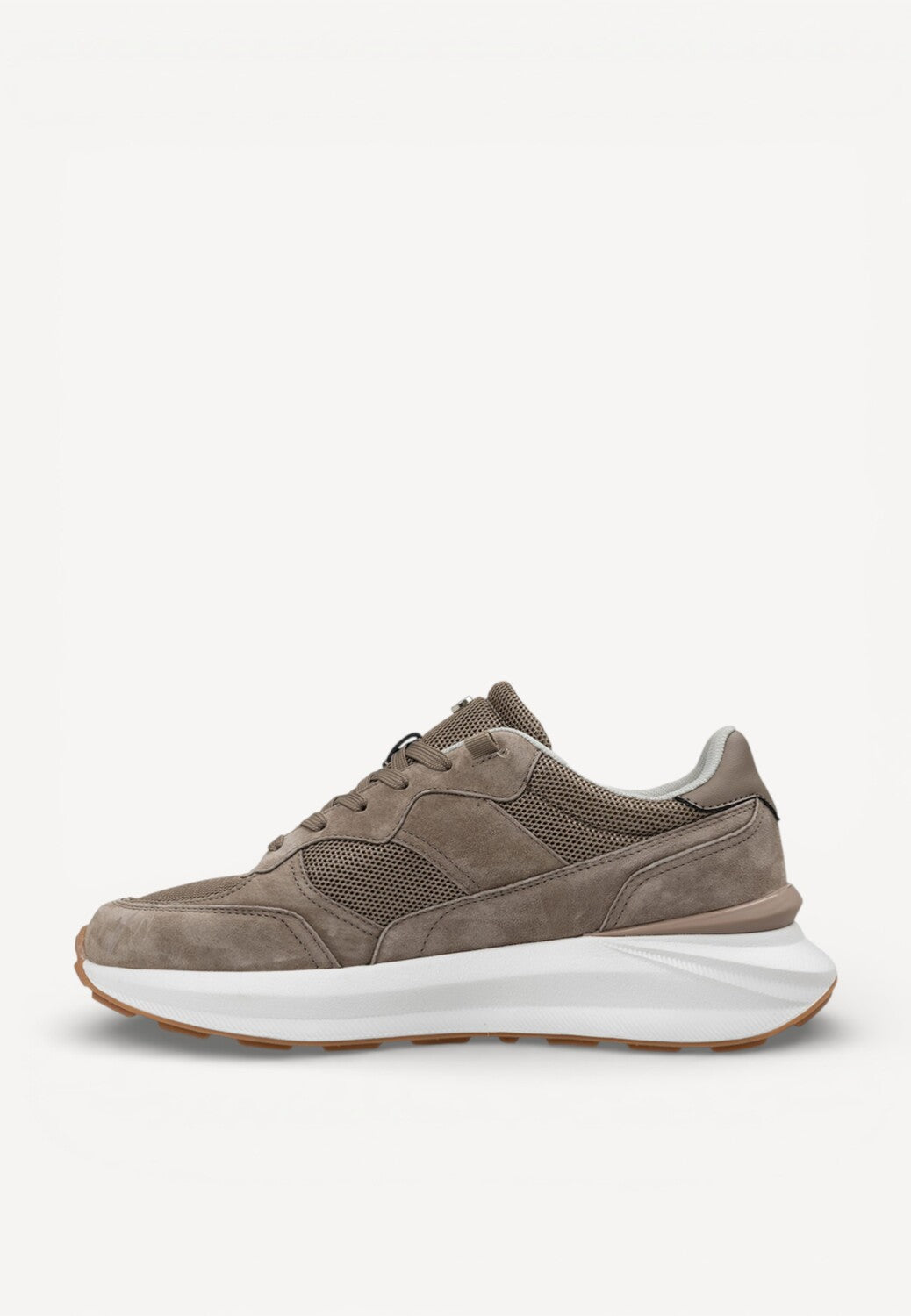 Heren veterschoenen-Beige suède/nubuck