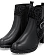 DAMES BOOTS+KORT LAARS-Zwart leer