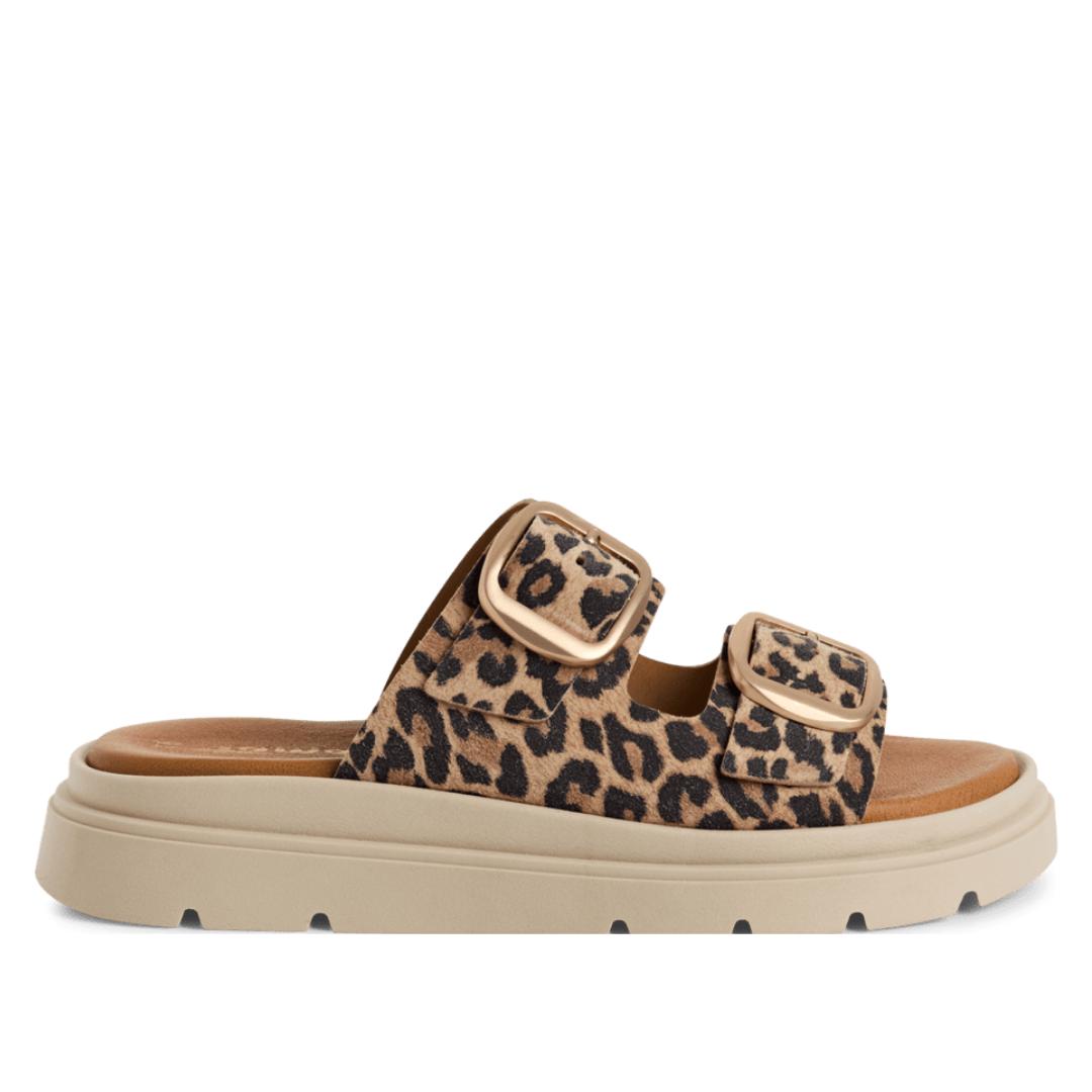 DAMES OPEN SCHOENEN-Bruin combi kleur