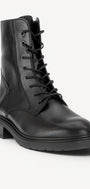 DAMES BOOTS+KORT LAARS-Zwart leer