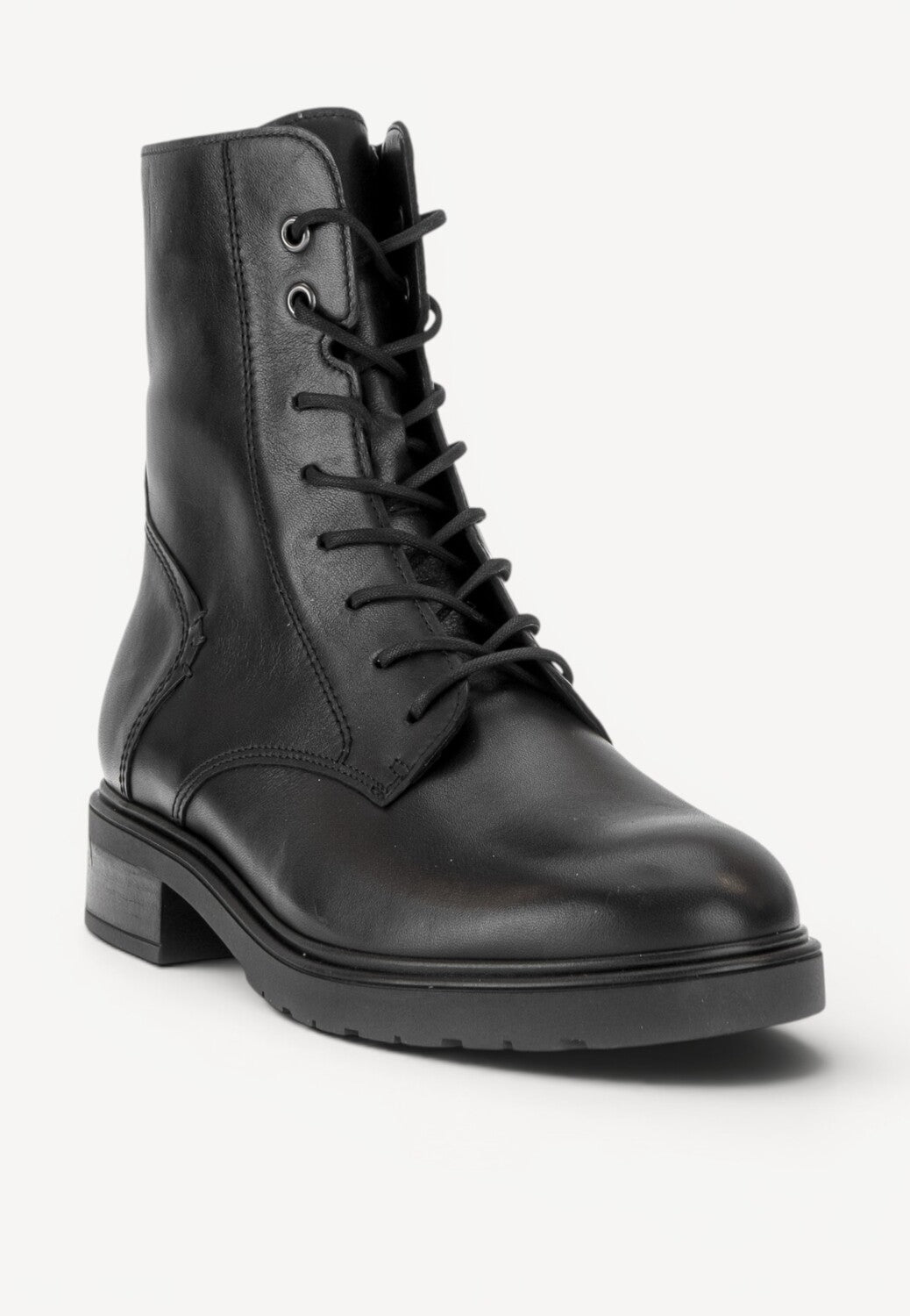 DAMES BOOTS+KORT LAARS-Zwart leer