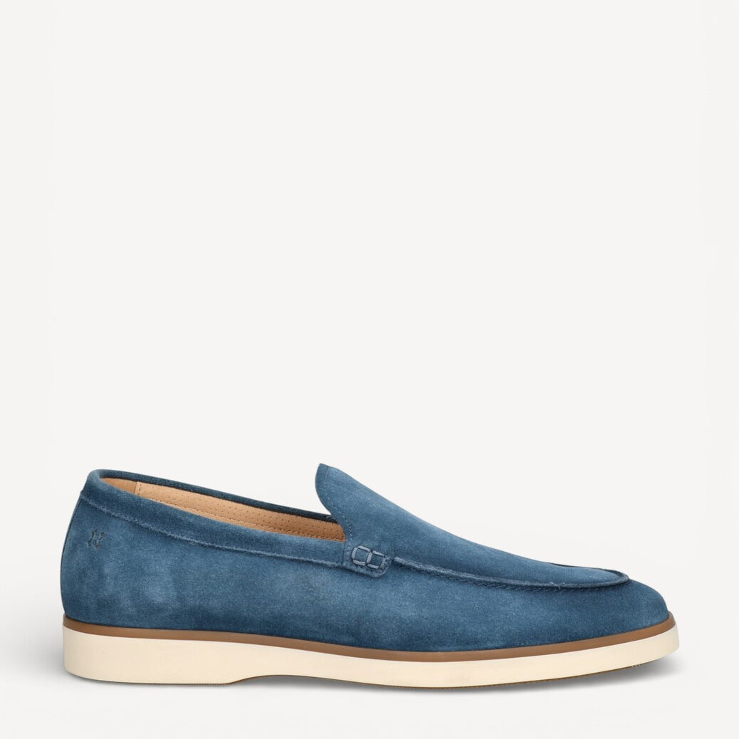 Heren instapper-Blauw suède/nubuck