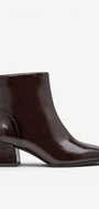 DAMES BOOTS+KORT LAARS-Bruin lak