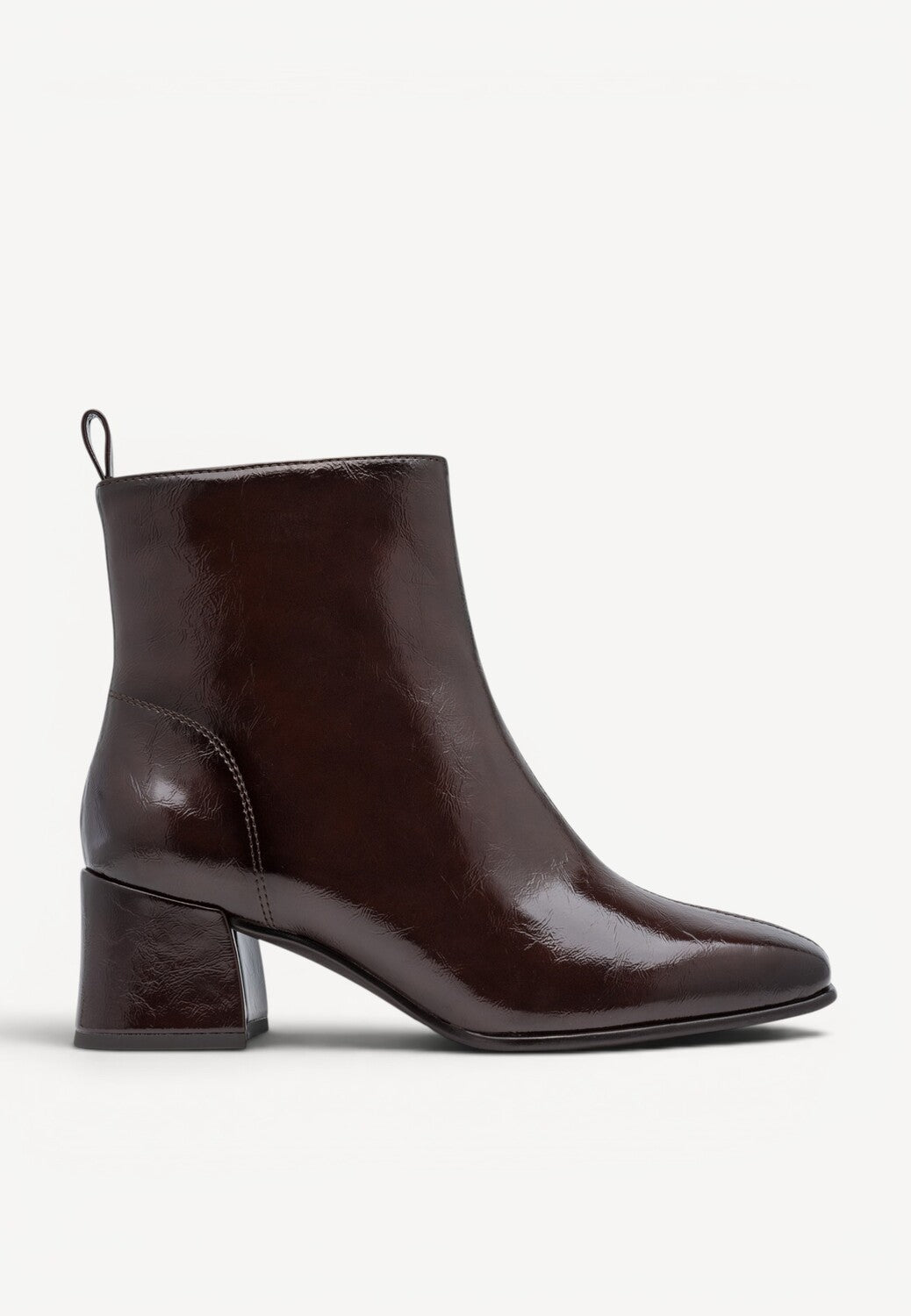 DAMES BOOTS+KORT LAARS-Bruin lak