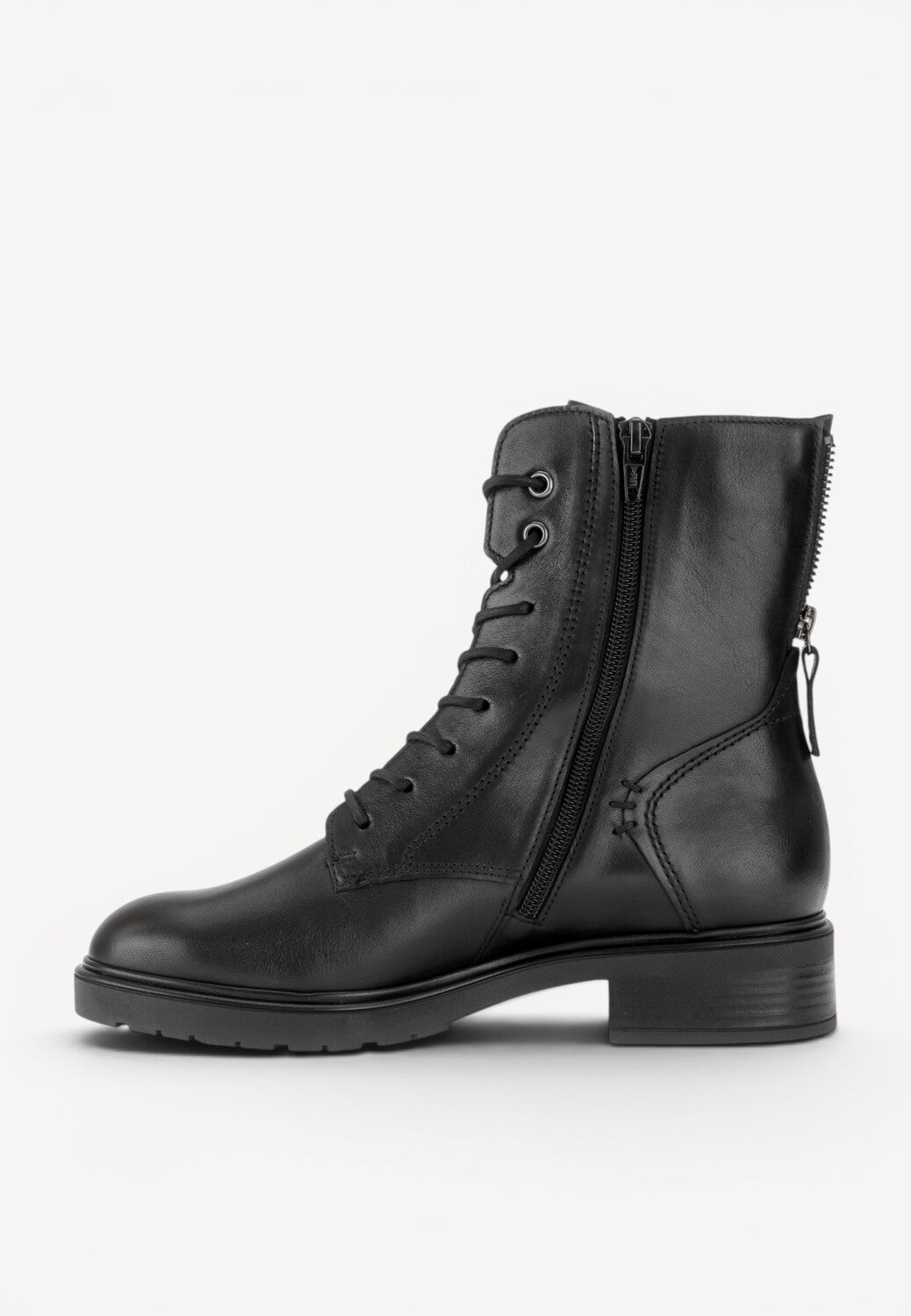 DAMES BOOTS+KORT LAARS-Zwart leer