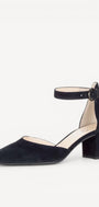 BALLERINAS + PUMPS-Blauw suède/nubuck
