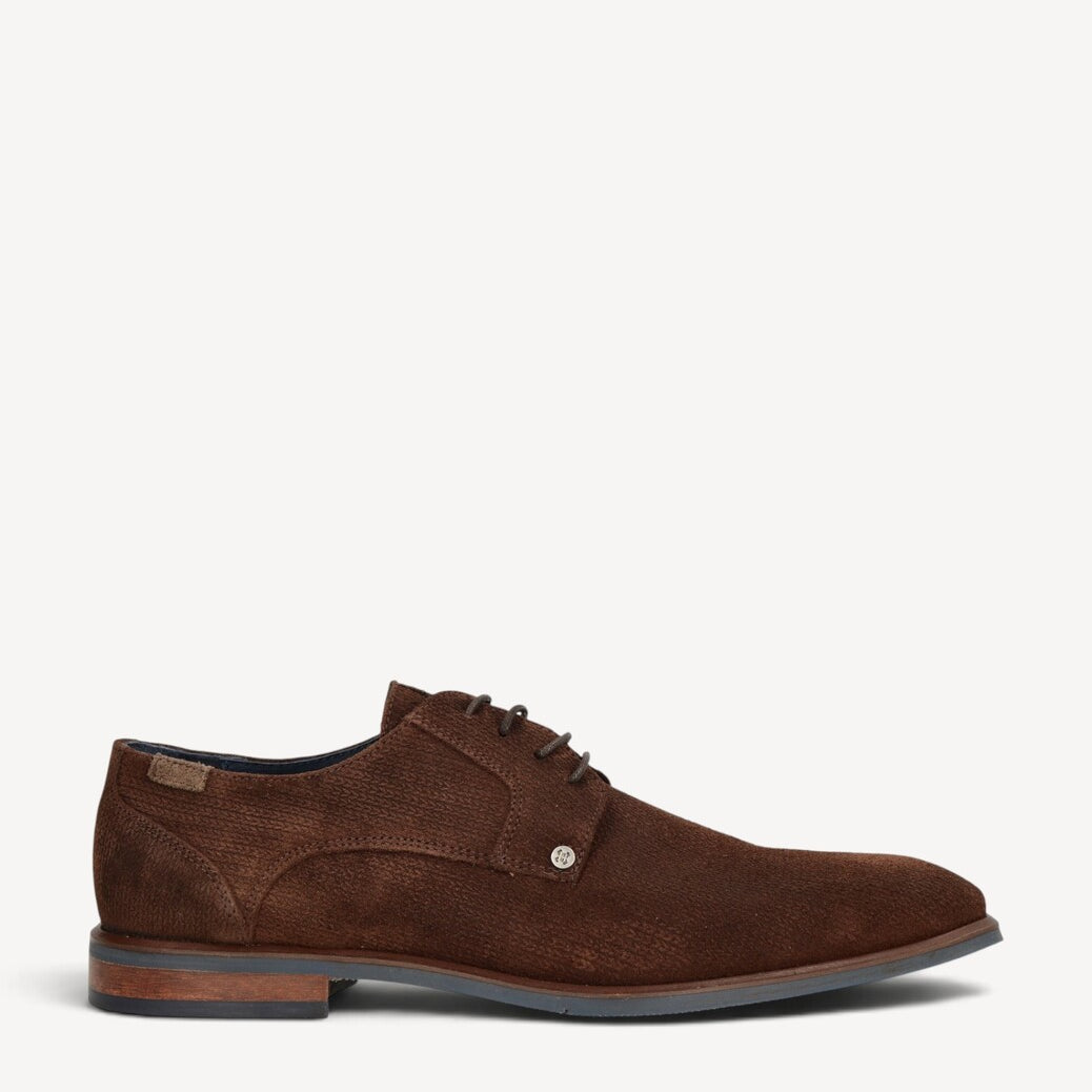 Heren veterschoenen-Bruin suède