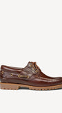 Heren veterschoenen-Bruin leer