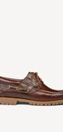 Heren veterschoenen-Bruin leer