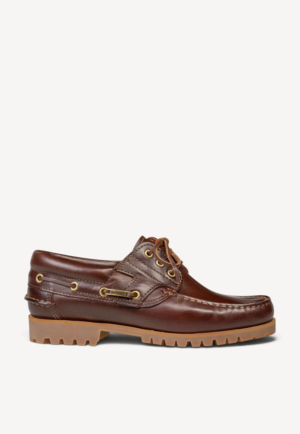 Heren veterschoenen-Bruin leer