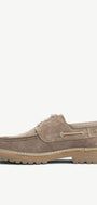 Heren veterschoenen-Beige suède/nubuck