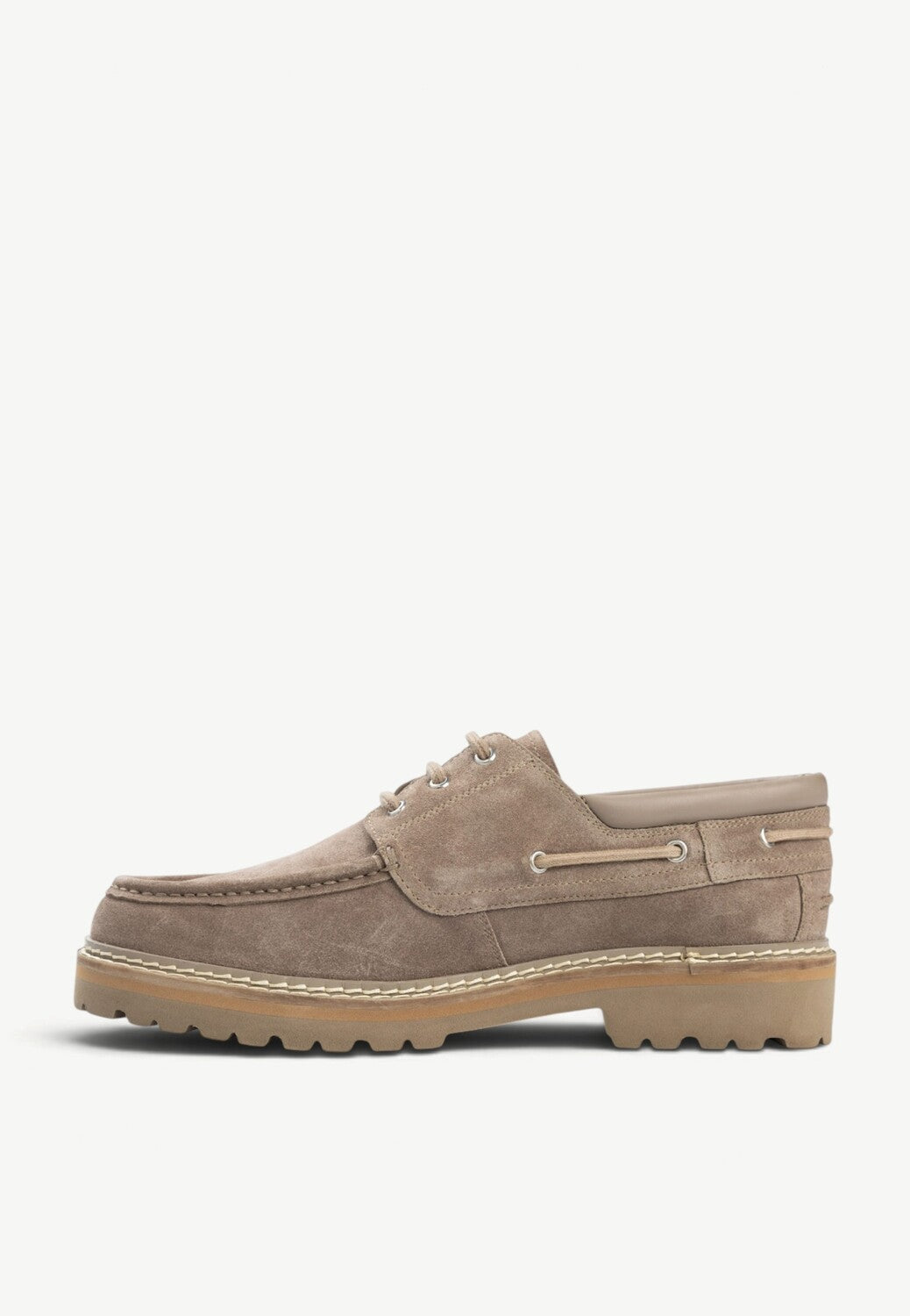 Heren veterschoenen-Beige suède/nubuck