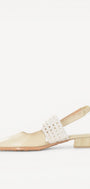 MUIL +SLINGBACK-Beige leer