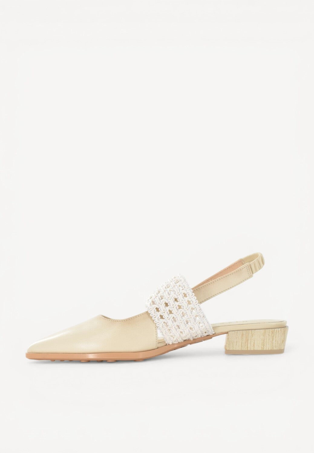 MUIL +SLINGBACK-Beige leer