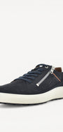 Heren veterschoenen-Blauw suède/nubuck