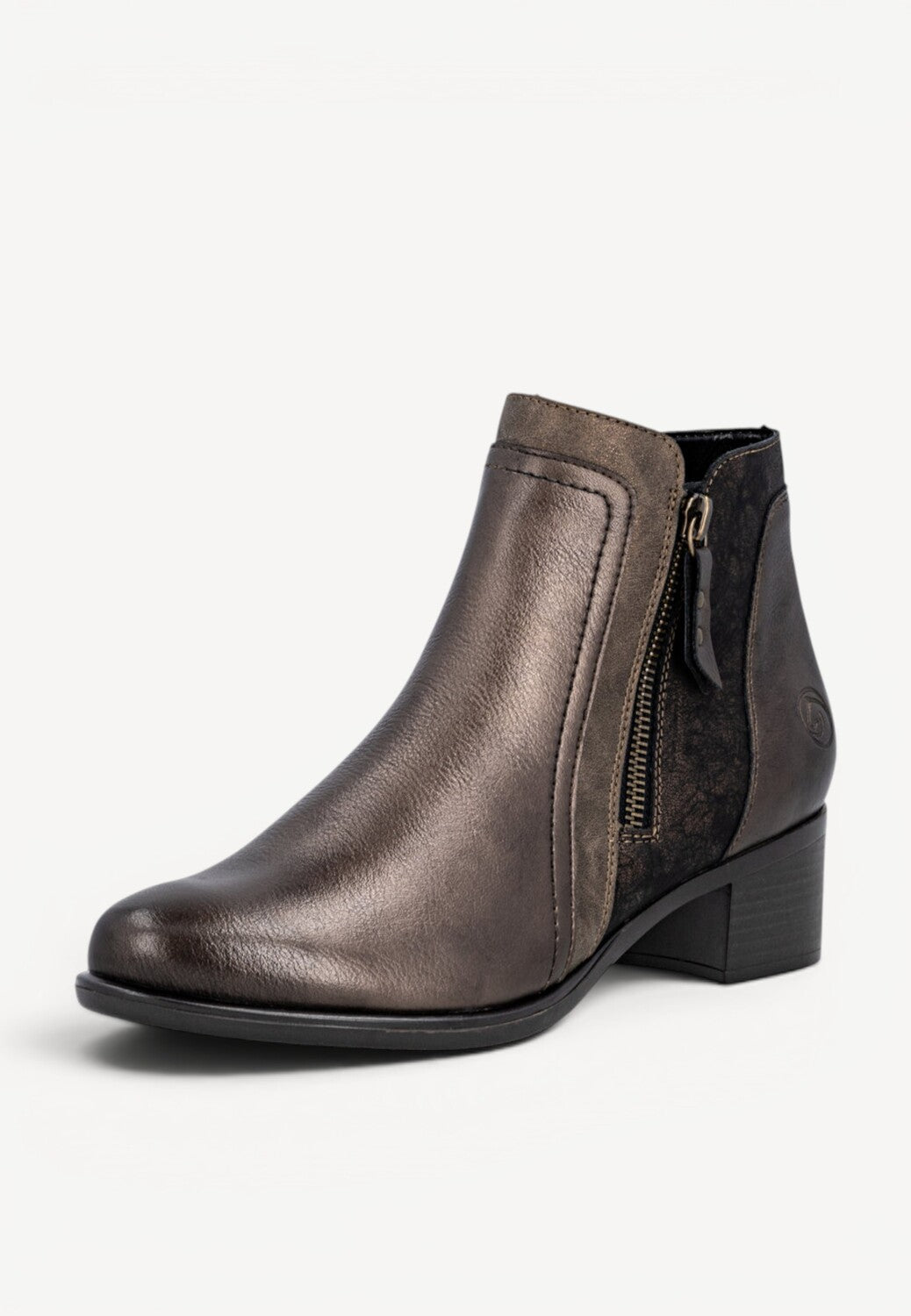 DAMES BOOTS+KORT LAARS-Brons leer